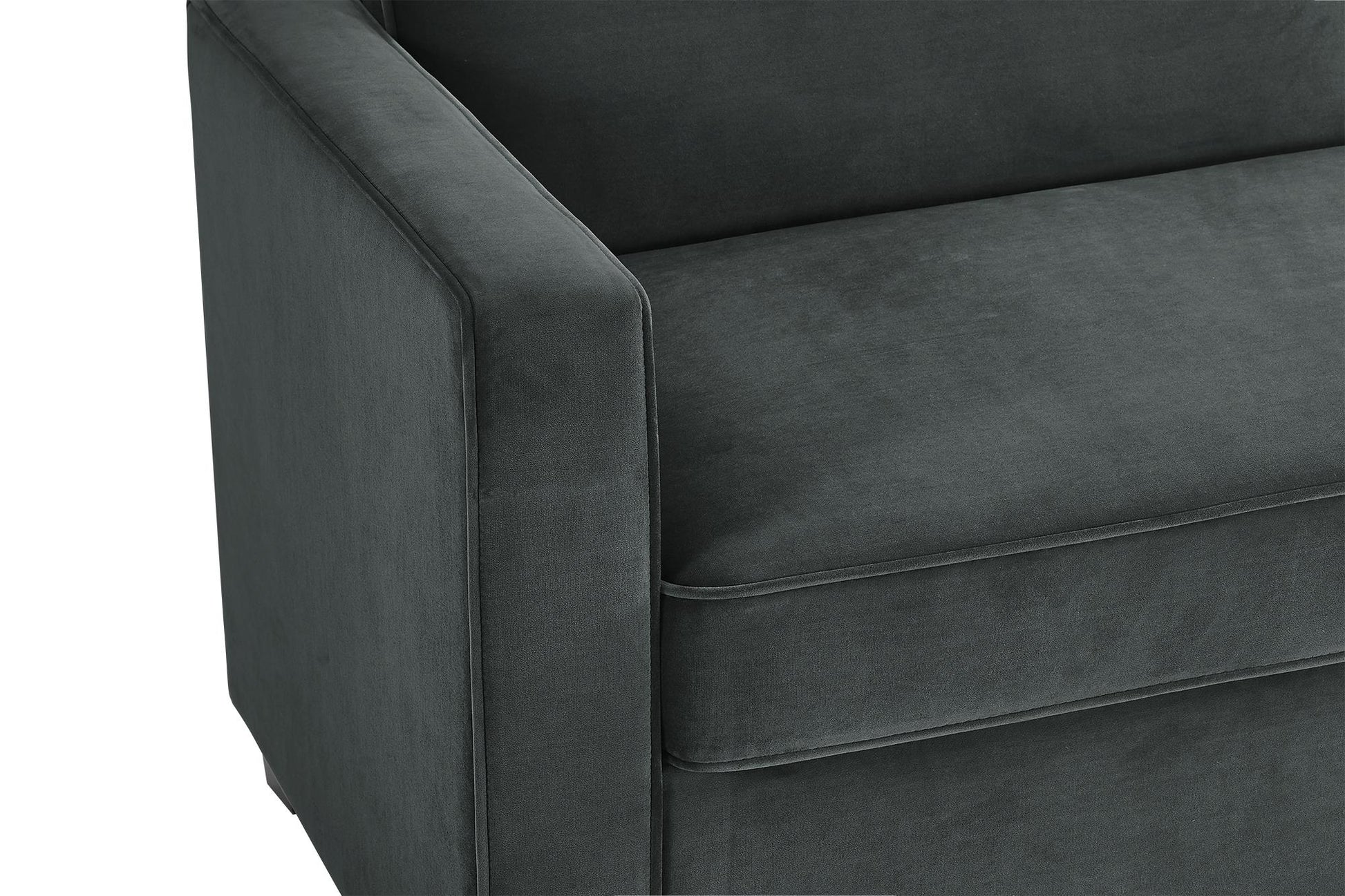 DHP Cooper Loveseat Sofa Sleeper with Full Memory Foam Mattress, Gray Velvet - Gray - Full