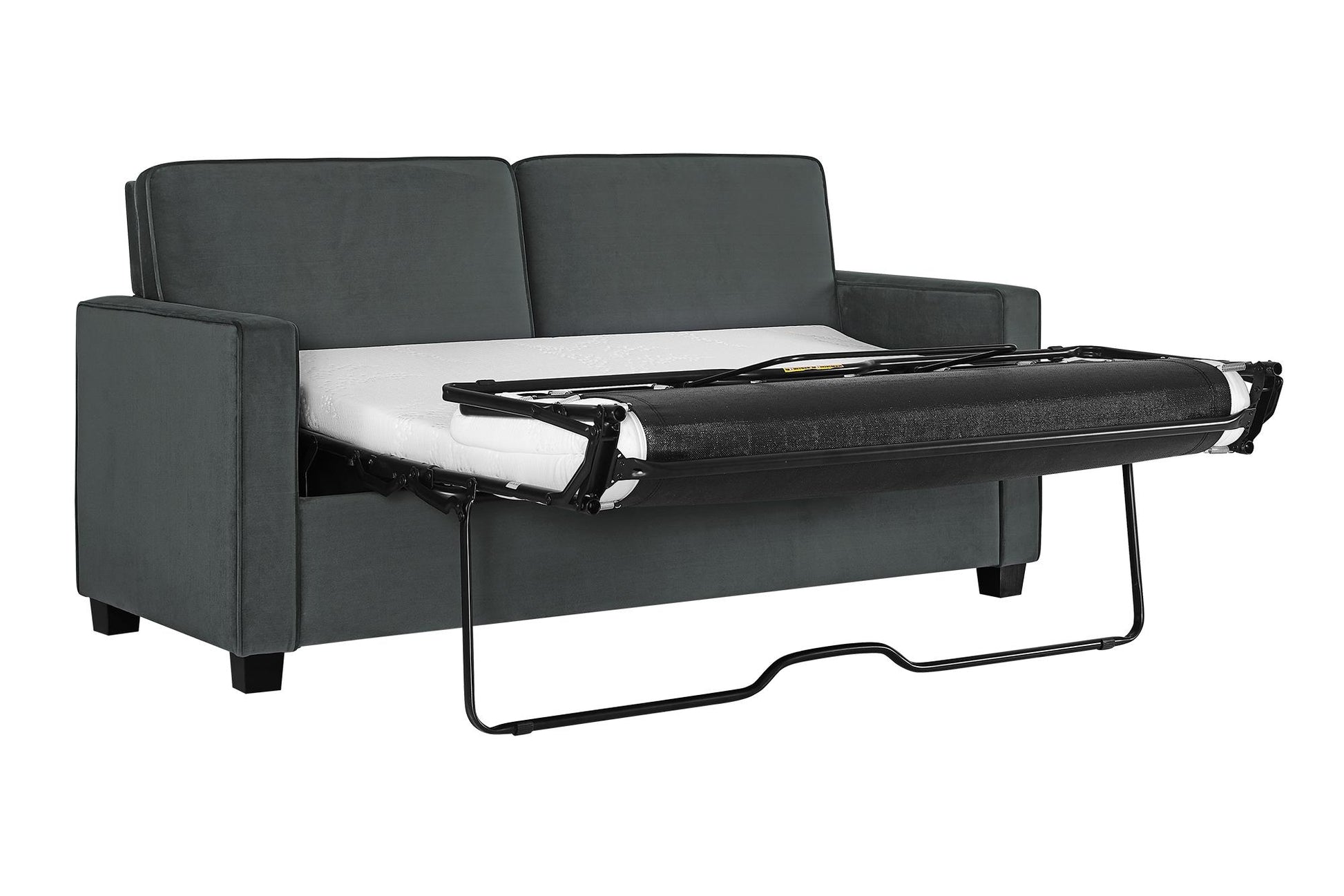 DHP Cooper Loveseat Sofa Sleeper with Full Memory Foam Mattress, Gray Velvet - Gray - Full