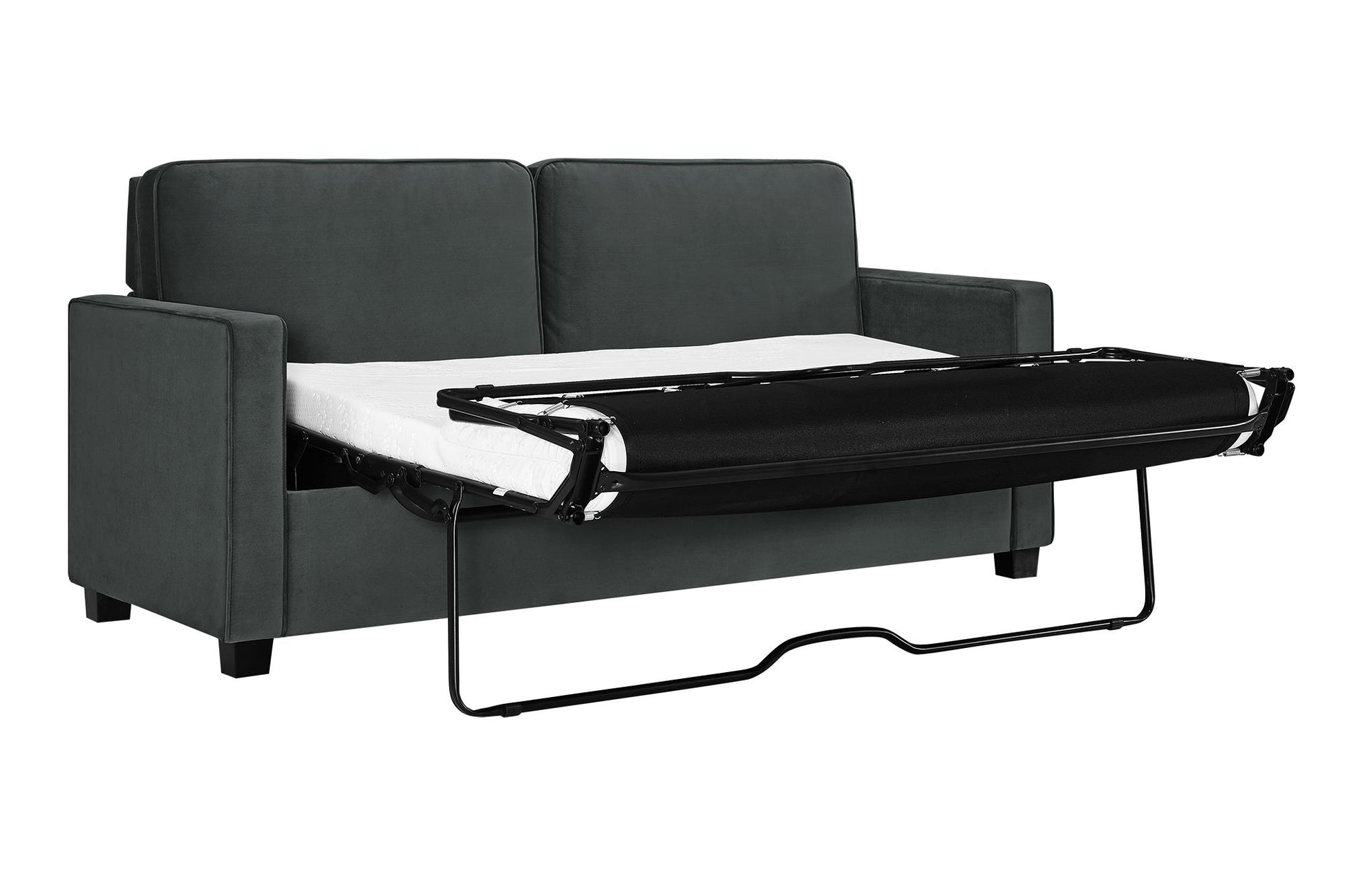 DHP Cooper Sofa Sleeper with Queen Memory Foam Mattress, Gray Velvet - Gray - Queen