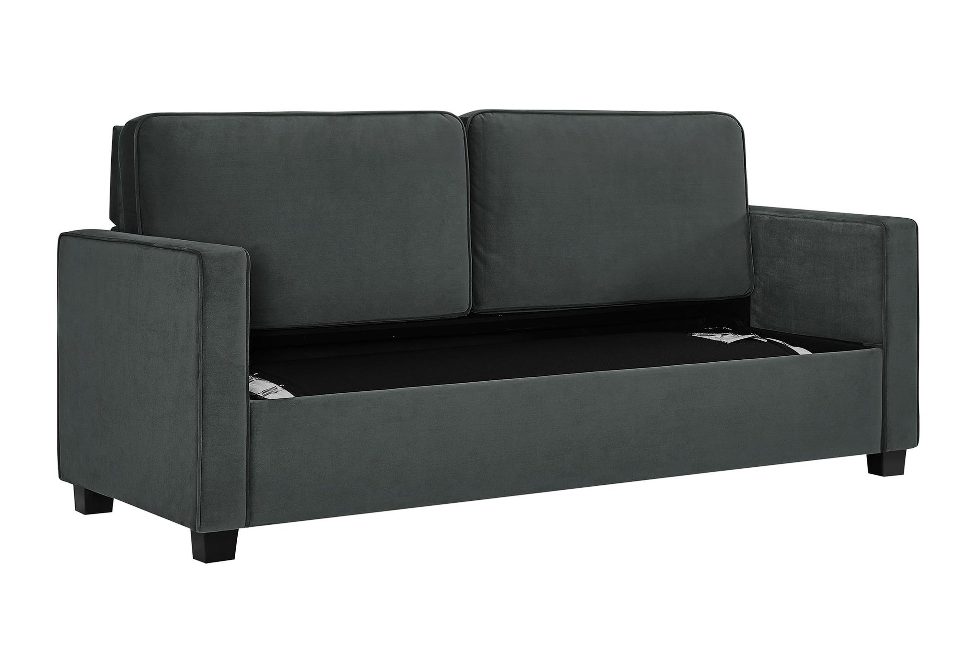 DHP Cooper Sofa Sleeper with Queen Memory Foam Mattress, Gray Velvet - Gray - Queen