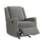 Robyn Upholstered Rocker Recliner Chair with White Trim Detail - Graphite Grey