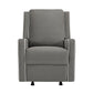 Robyn Upholstered Rocker Recliner Chair with White Trim Detail - Graphite Grey