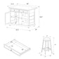 DHP Kelsey Kitchen Island with 2 Stools and Drawers, White - White