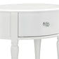 Rowan Valley Laren Oval 1 Drawer Nightstand with Wood Legs - White