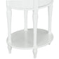 Rowan Valley Laren Oval 1 Drawer Nightstand with Wood Legs - White