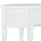 Rowan Valley Laren Oval 1 Drawer Nightstand with Wood Legs - White