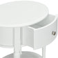 Rowan Valley Laren Oval 1 Drawer Nightstand with Wood Legs - White