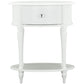 Rowan Valley Laren Oval 1 Drawer Nightstand with Wood Legs - White