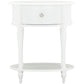 Rowan Valley Laren Oval 1 Drawer Nightstand with Wood Legs - White