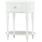 Rowan Valley Laren Oval 1 Drawer Nightstand with Wood Legs - White