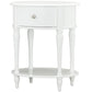 Rowan Valley Laren Oval 1 Drawer Nightstand with Wood Legs - White