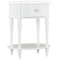 Rowan Valley Laren Oval 1 Drawer Nightstand with Wood Legs - White