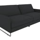 Pembroke Convertible Futon with Armrests and Metal Sleigh Legs - Grey Linen