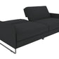 Pembroke Convertible Futon with Armrests and Metal Sleigh Legs - Grey Linen