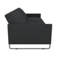 Pembroke Convertible Futon with Armrests and Metal Sleigh Legs - Grey Linen