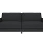 Pembroke Convertible Futon with Armrests and Metal Sleigh Legs - Grey Linen