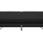 Pembroke Convertible Futon with Armrests and Metal Sleigh Legs - Grey Linen