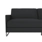 Pembroke Convertible Futon with Armrests and Metal Sleigh Legs - Grey Linen