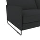 Pembroke Convertible Futon with Armrests and Metal Sleigh Legs - Grey Linen