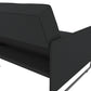 Pembroke Convertible Futon with Armrests and Metal Sleigh Legs - Grey Linen