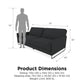 Pembroke Convertible Futon with Armrests and Metal Sleigh Legs - Grey Linen