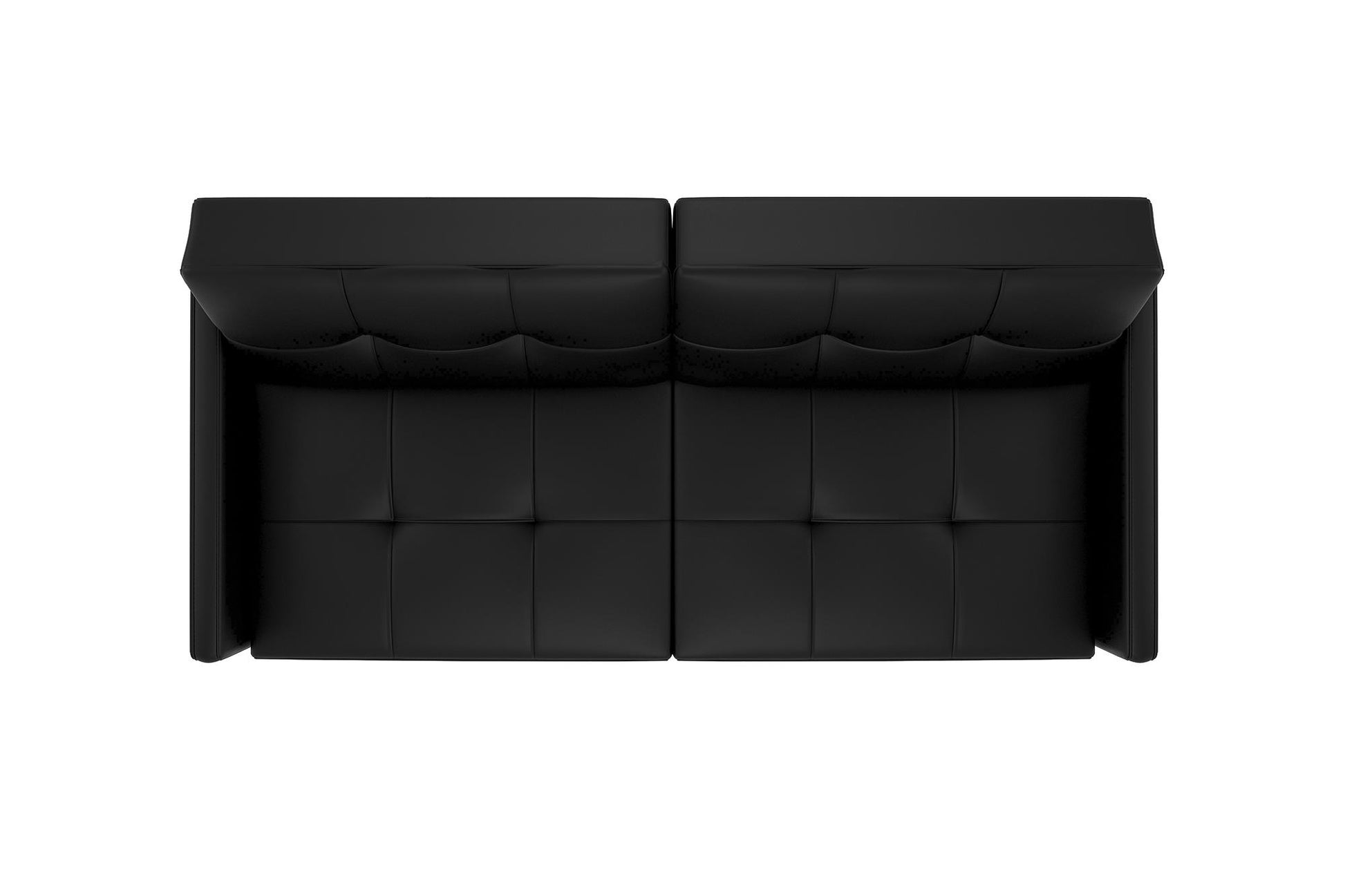 Andora Tufted Upholstered Coil Futon with Wooden Legs - Black Faux Leather