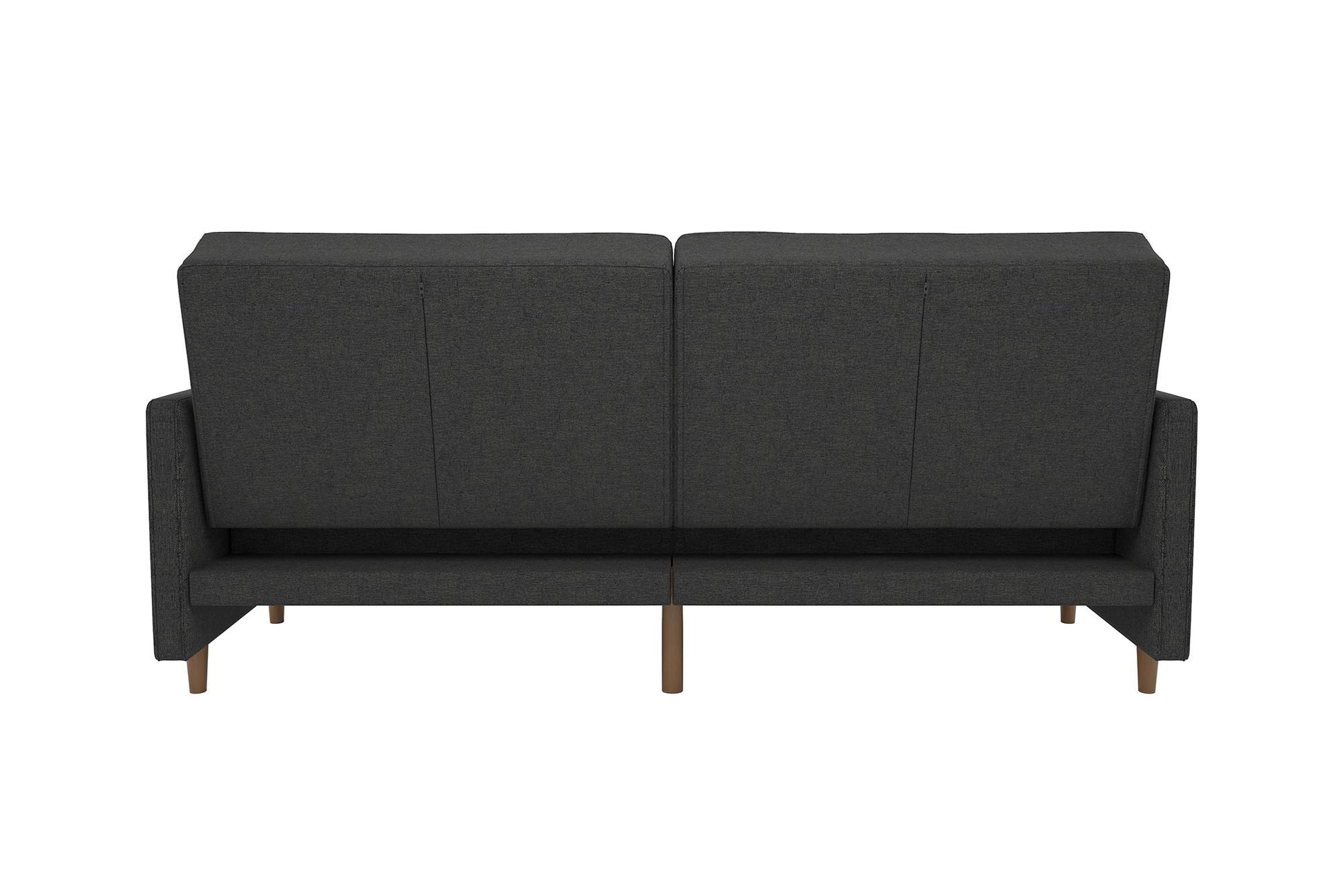 Andora Tufted Upholstered Coil Futon with Wooden Legs - Grey Linen