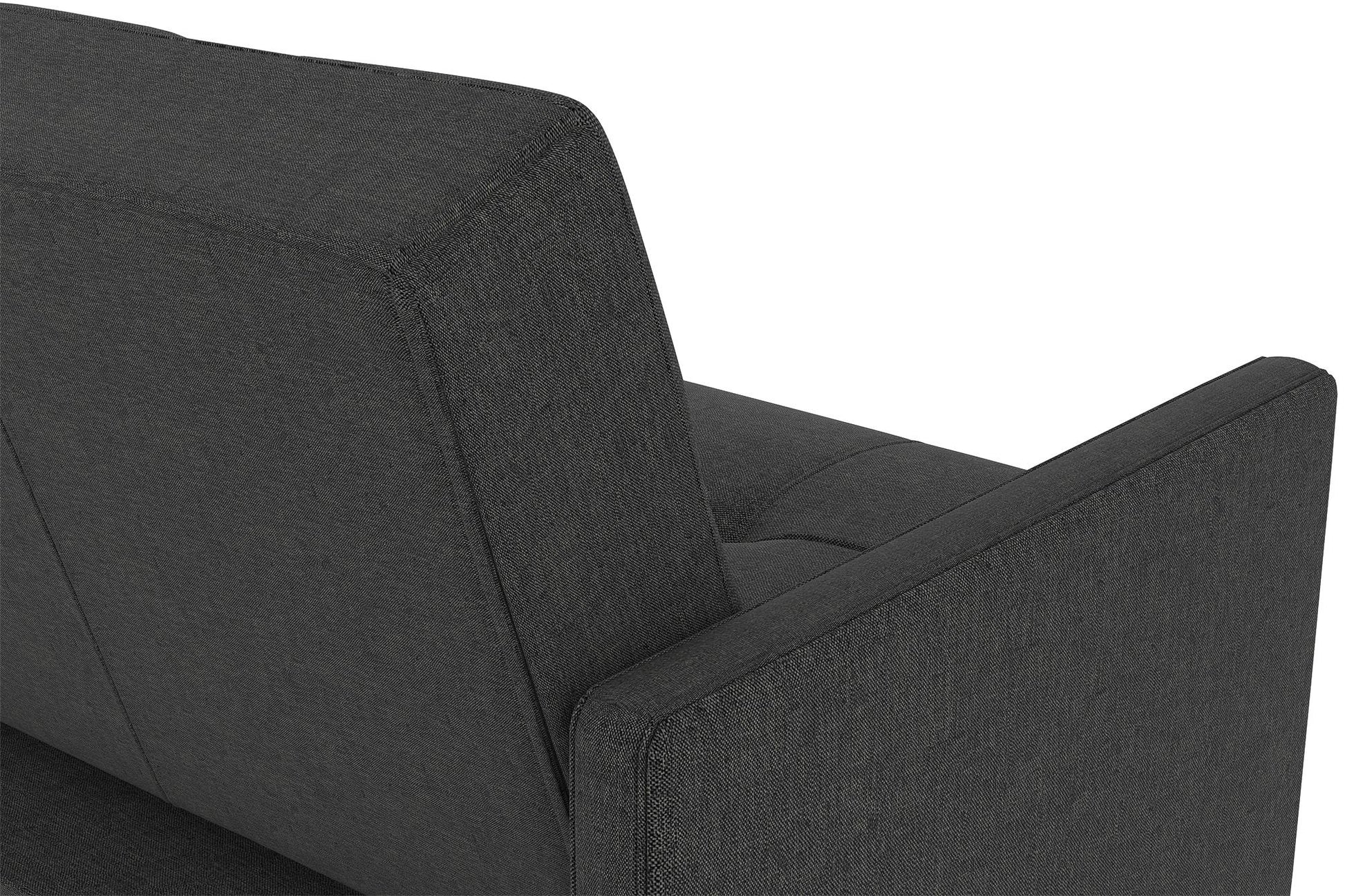 Andora Tufted Upholstered Coil Futon with Wooden Legs - Grey Linen