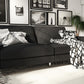 Pembroke Convertible Futon with Armrests and Metal Sleigh Legs - Grey Linen