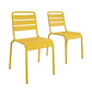 Poolside Gossip June Outdoor/Indoor Stacking Dining Chairs Set - Yellow - 2-Pack