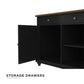 DHP Kelsey Kitchen Island with 2 Stools and Drawers, Black - Black