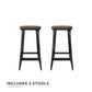 DHP Kelsey Kitchen Island with 2 Stools and Drawers, Black - Black