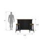 DHP Kelsey Kitchen Island with 2 Stools and Drawers, Black - Black
