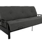 Aiden Metal Full Size Futon Frame with Multiple Reclining Positions - Black