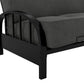 Aiden Metal Full Size Futon Frame with Multiple Reclining Positions - Black