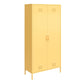 Cache 2 Door Tall Metal Locker Style Storage Cabinet, Yellow - Yellow