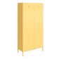 Cache 2 Door Tall Metal Locker Style Storage Cabinet, Yellow - Yellow