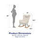 Robbie Rocker Accent Chair with Storage Pockets and Matching Pillow Headrest - Beige