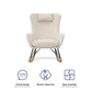 Robbie Rocker Accent Chair with Storage Pockets and Matching Pillow Headrest - Beige