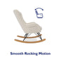 Robbie Rocker Accent Chair with Storage Pockets and Matching Pillow Headrest - Beige