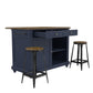 DHP Kelsey Kitchen Island with 2, Blue - Blue