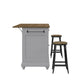DHP Kelsey Kitchen Island with 2 Stools, Gray - Gray