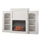 Hawke's Bay Electric Fireplace Mantel with Bookshelves - Ivory Oak