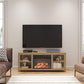 Melville Electric Fireplace Console TV Stand for TVs up to 74" - Natural
