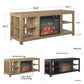 Melville Electric Fireplace Console TV Stand for TVs up to 74" - Natural
