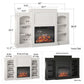 Hawke's Bay Electric Fireplace Mantel with Bookshelves - Ivory Oak