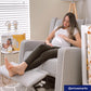 Mikayla Swivel Glider Recliner Chair Pocket Coil Seating - Grey Linen