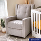 Mikayla Swivel Glider Recliner Chair Pocket Coil Seating - Grey Linen
