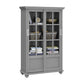 Aaron Lane Bookcase with Sliding Glass Doors - Gray