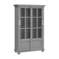 Aaron Lane Bookcase with Sliding Glass Doors - Gray